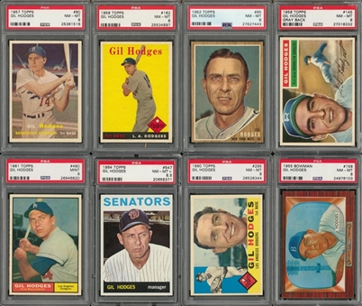 1955-1964 Topps and Bowman Gil Hodges PSA-Graded Collection (9 Different)